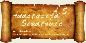 Anastasija Simatović vizit kartica